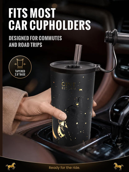 GiNT 17oz Travel Tea Mug with Infuser, 2 Lids. Vacuum Insulated 316 Stainless Steel Coffee Mug. Dishwasher Safe Tea Cup with Strainer for Hot & Cold Brew Coffee. Gifts for Mom, Dad & Friend