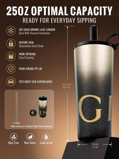 GiNT 17oz Travel Tea Mug with Infuser, 2 Lids. Vacuum Insulated 316 Stainless Steel Coffee Mug. Dishwasher Safe Tea Cup with Strainer for Hot & Cold Brew Coffee. Gifts for Mom, Dad & Friend