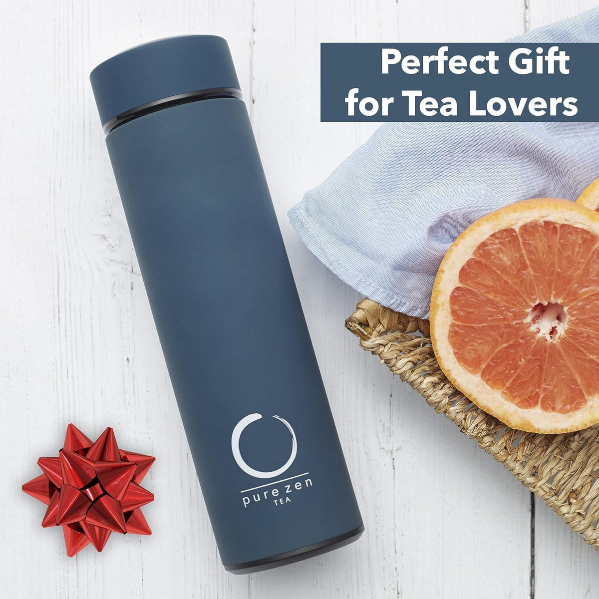 Insulated Tea Infuser Bottle, 15 oz, Tea Thermos with Infuser