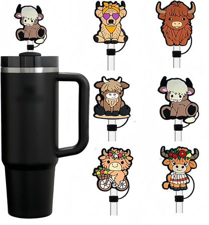 Straw Covers Caps for Stanley Cup 40oz & 30oz | Reusable Silicone Toppers, Dust-Proof Leak-Proof Design | Tumbler Accessories for Outdoor, Fitness, Gift Ideas(5 Pack)