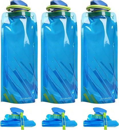 Collapsible Water Bottles for Travel – 20oz Foldable Water Bottle with Carabiner,Leakproof BPA-Free Water Jup, Portable Reusable Water Bottle for Hiking,Sports,Camping,Biking