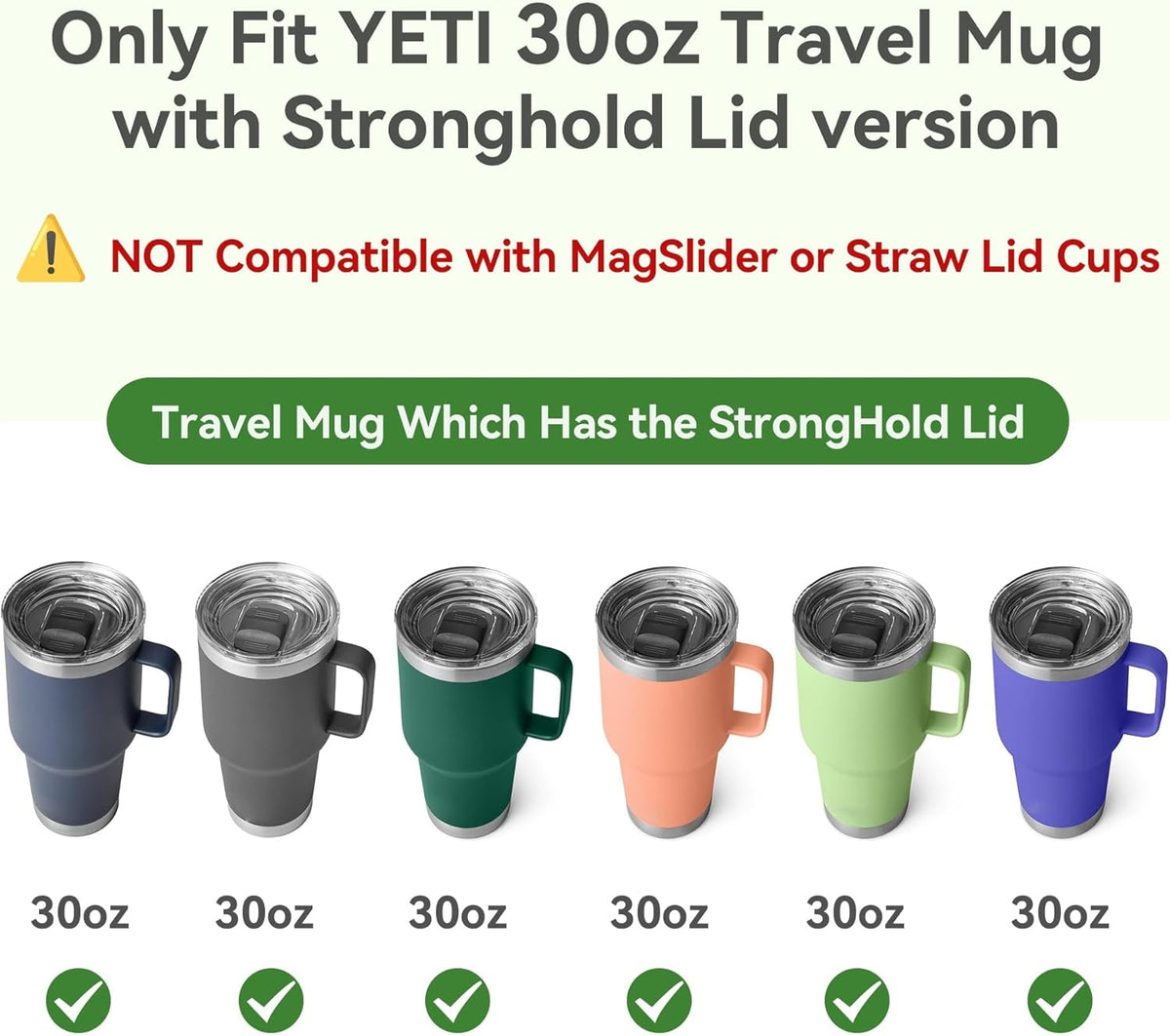 20 oz Stronghold Lid For YETI Rambler Travel Mug (with StrongHold Lid)