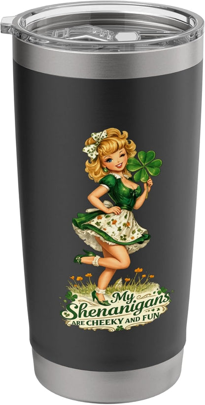 St Pats My Shenanigans Cheeky Fun Super Funny Trooper Stainless Steel Insulated Tumbler
