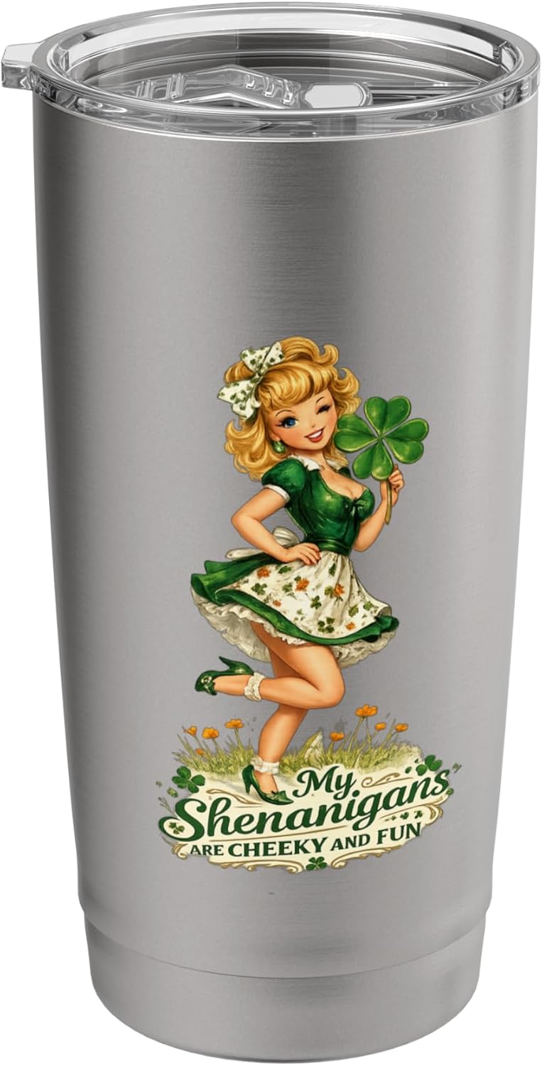 St Pats My Shenanigans Cheeky Fun Super Funny Trooper Stainless Steel Insulated Tumbler