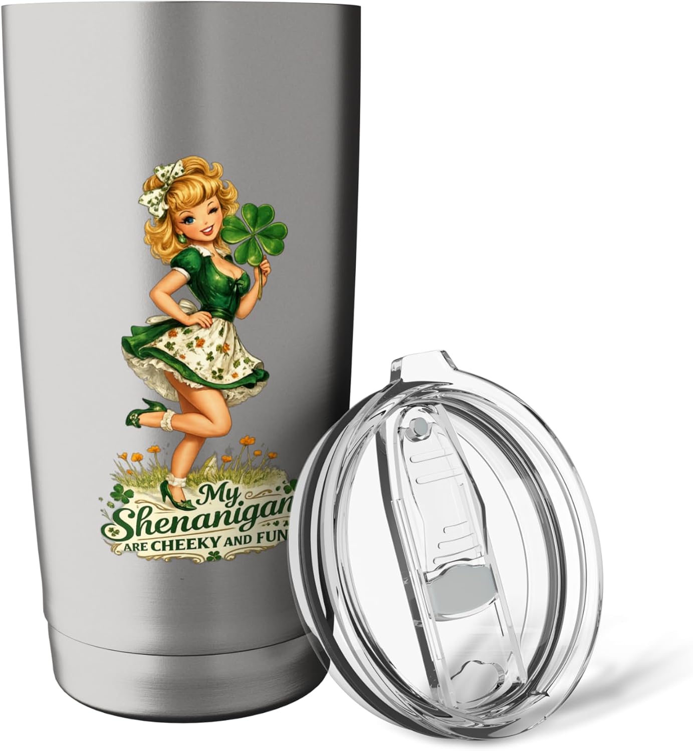 St Pats My Shenanigans Cheeky Fun Super Funny Trooper Stainless Steel Insulated Tumbler