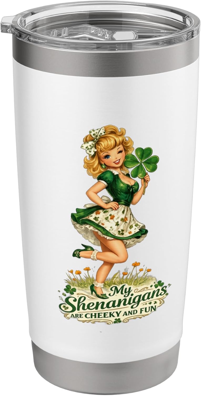 St Pats My Shenanigans Cheeky Fun Super Funny Trooper Stainless Steel Insulated Tumbler