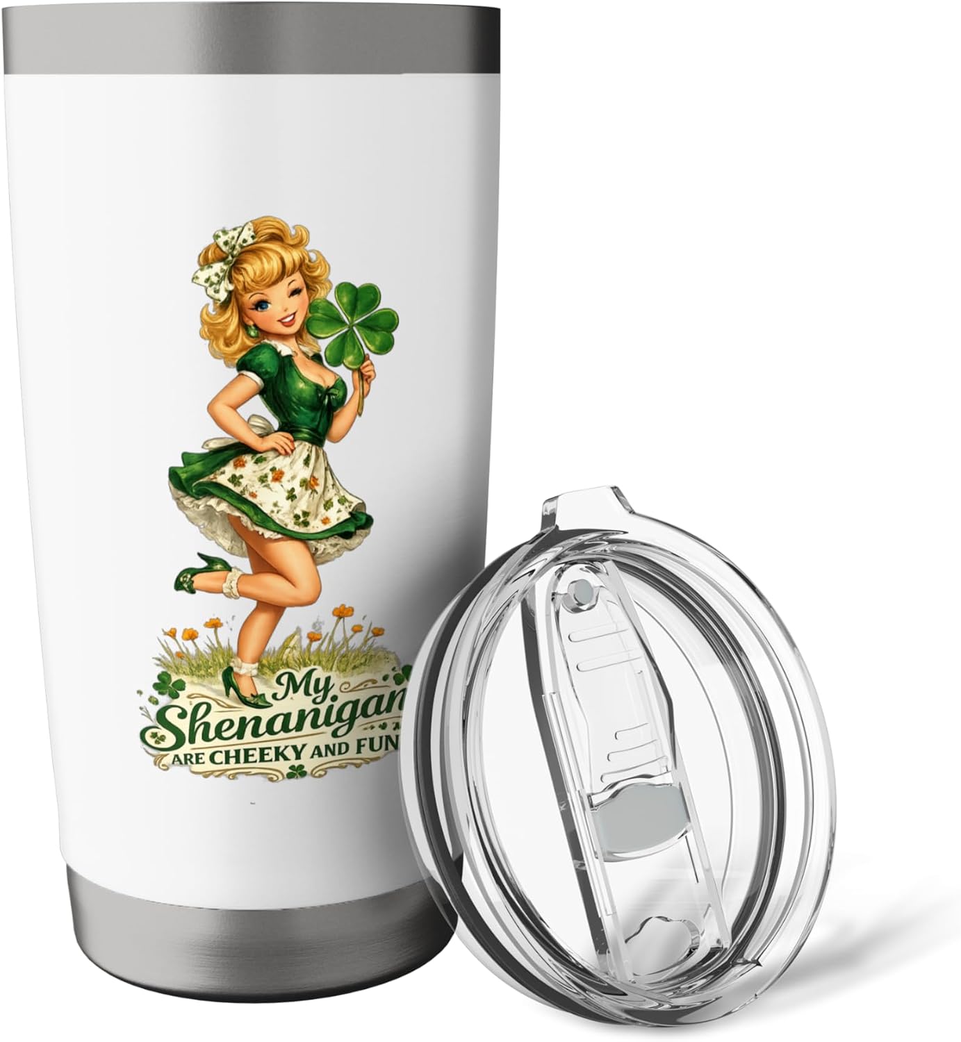St Pats My Shenanigans Cheeky Fun Super Funny Trooper Stainless Steel Insulated Tumbler