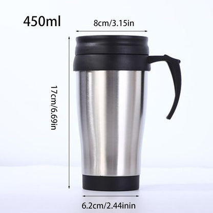 Stainless Steel Travel Mug 450ml Insulated Tumbler | Insulated Coffee Mug Stainless Steel for Beverage Cocoa Women Men Home Kitchen Office Bar Birthday Christmas