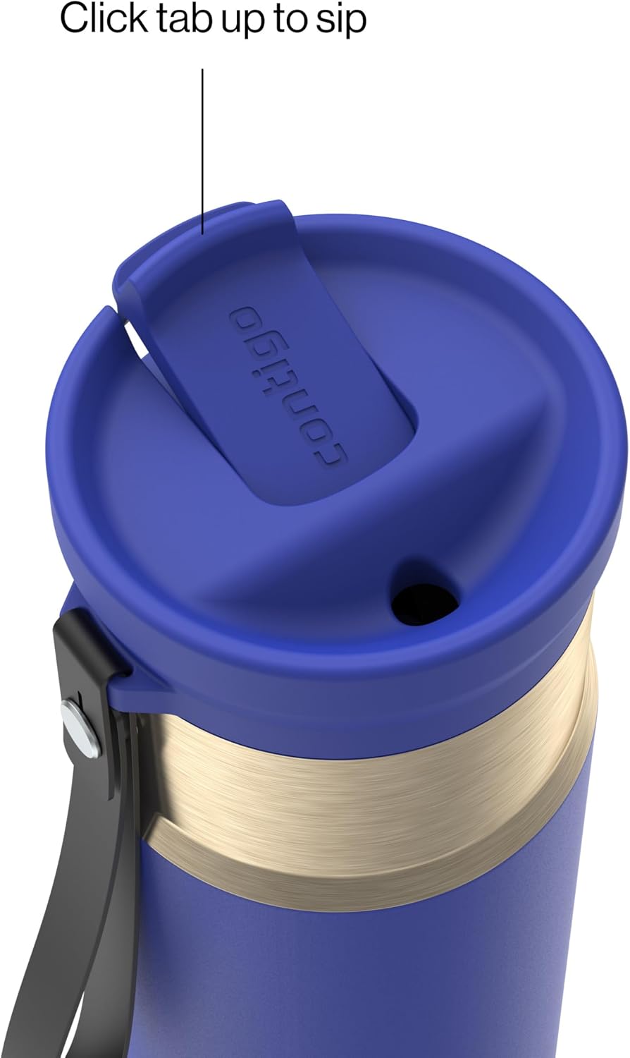 SnapSeal 16 oz Stainless Steel Vacuum-Insulated Water Bottle with Leakproof AutoClose Lid (Straw-Compatible) & Carry Strap, BPA-Free & Lead-Free, Dishwasher Safe