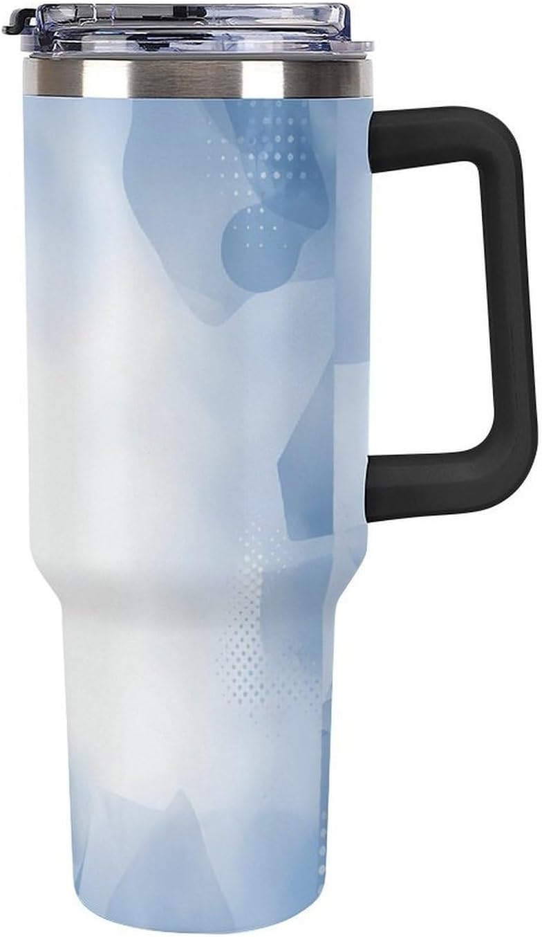 Leakproof Tumbler Vacuum Sealed Car Holder Friendly For Travel Teal And Peach Tropical Palm Leaf Pattern Water Tumbler white-style-23 - Colors A