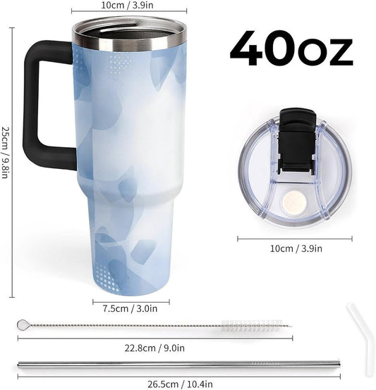 Leakproof Tumbler Vacuum Sealed Car Holder Friendly For Travel Teal And Peach Tropical Palm Leaf Pattern Water Tumbler white-style-23 - Colors A