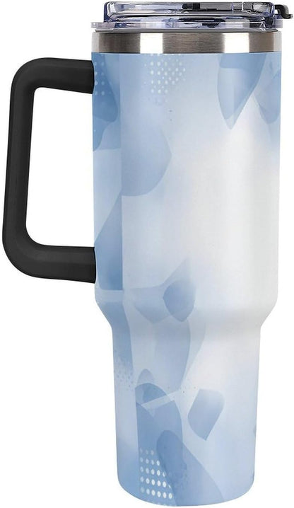 Leakproof Tumbler Vacuum Sealed Car Holder Friendly For Travel Teal And Peach Tropical Palm Leaf Pattern Water Tumbler white-style-23 - Colors A