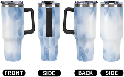 Leakproof Tumbler Vacuum Sealed Car Holder Friendly For Travel Teal And Peach Tropical Palm Leaf Pattern Water Tumbler white-style-23 - Colors A