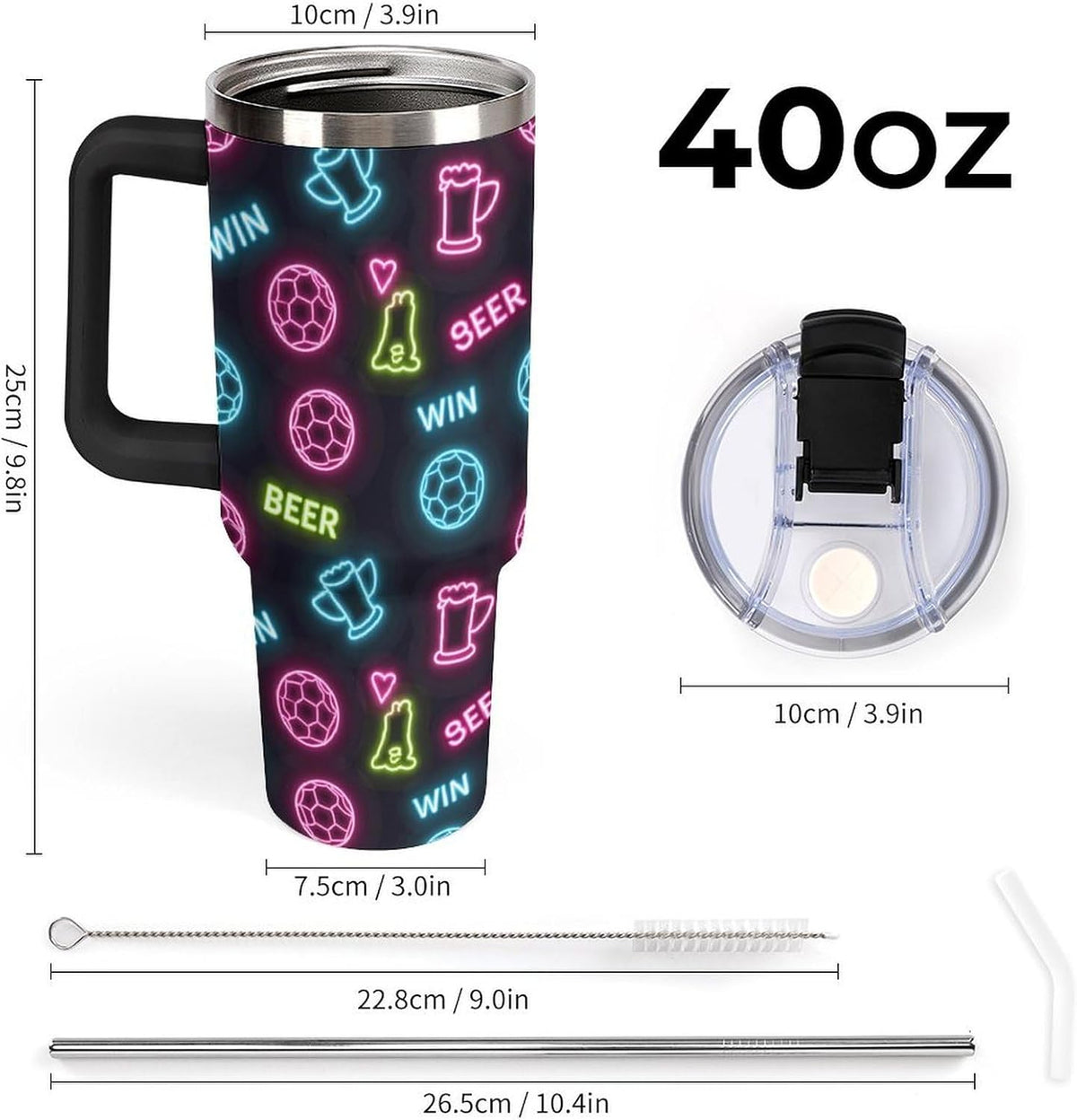 Leakproof Tumbler Vacuum Sealed Car Holder Friendly For Travel Teal And Peach Tropical Palm Leaf Pattern Water Tumbler white-style-23 - Colors A