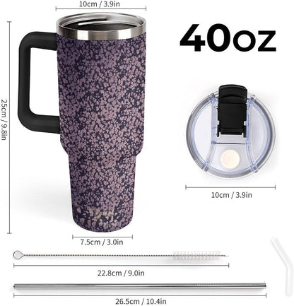 Leakproof Tumbler Vacuum Sealed Car Holder Friendly For Travel Teal And Peach Tropical Palm Leaf Pattern Water Tumbler white-style-23 - Colors A