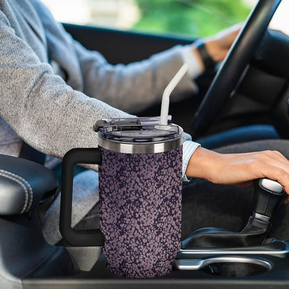 Leakproof Tumbler Vacuum Sealed Car Holder Friendly For Travel Teal And Peach Tropical Palm Leaf Pattern Water Tumbler white-style-23 - Colors A