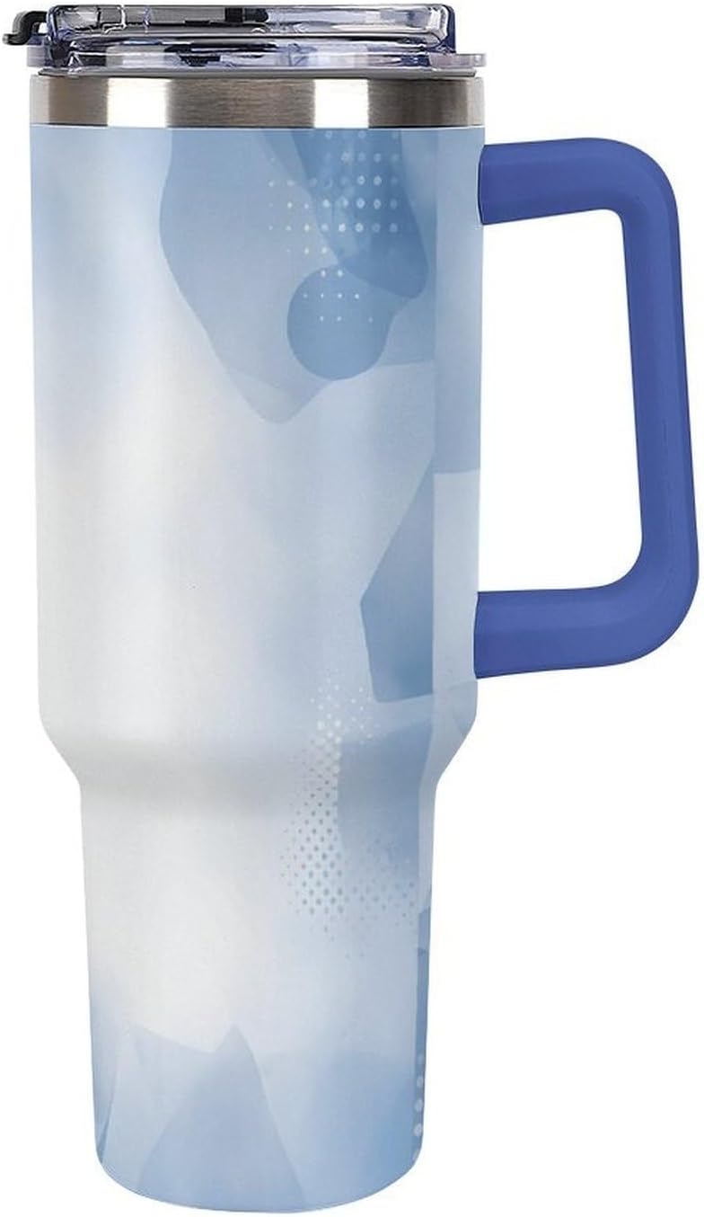 Leakproof Tumbler Vacuum Sealed Car Holder Friendly For Travel Teal And Peach Tropical Palm Leaf Pattern Water Tumbler white-style-23 - Colors A