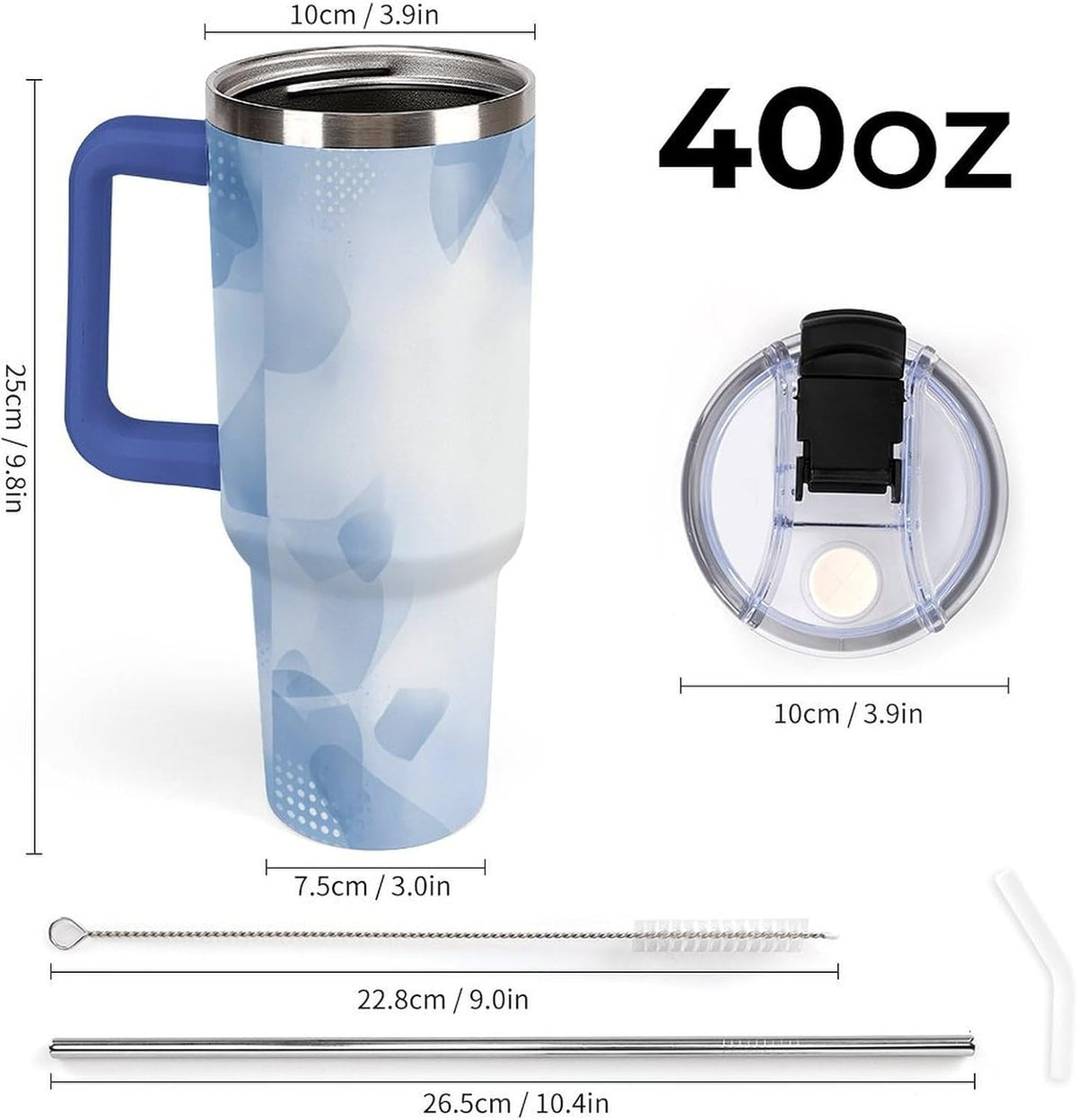 Leakproof Tumbler Vacuum Sealed Car Holder Friendly For Travel Teal And Peach Tropical Palm Leaf Pattern Water Tumbler white-style-23 - Colors A