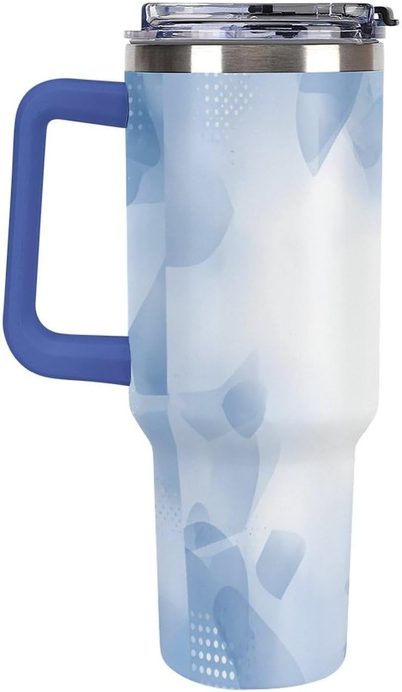 Leakproof Tumbler Vacuum Sealed Car Holder Friendly For Travel Teal And Peach Tropical Palm Leaf Pattern Water Tumbler white-style-23 - Colors A