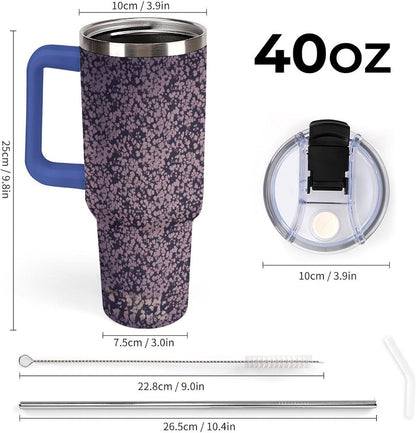 Leakproof Tumbler Vacuum Sealed Car Holder Friendly For Travel Teal And Peach Tropical Palm Leaf Pattern Water Tumbler white-style-23 - Colors A