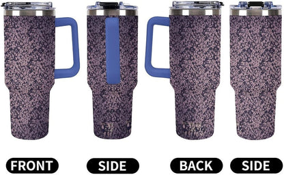 Leakproof Tumbler Vacuum Sealed Car Holder Friendly For Travel Teal And Peach Tropical Palm Leaf Pattern Water Tumbler white-style-23 - Colors A