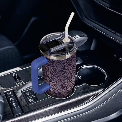 Leakproof Tumbler Vacuum Sealed Car Holder Friendly For Travel Teal And Peach Tropical Palm Leaf Pattern Water Tumbler white-style-23 - Colors A