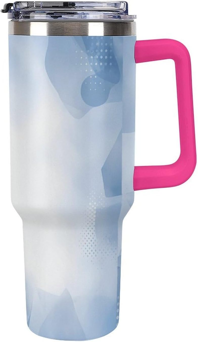 Leakproof Tumbler Vacuum Sealed Car Holder Friendly For Travel Teal And Peach Tropical Palm Leaf Pattern Water Tumbler white-style-23 - Colors A