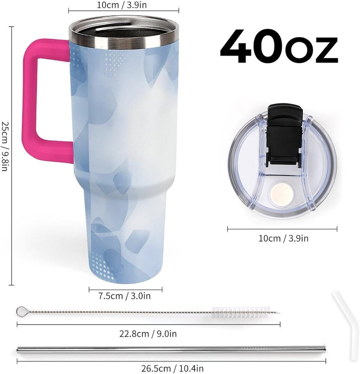 Leakproof Tumbler Vacuum Sealed Car Holder Friendly For Travel Teal And Peach Tropical Palm Leaf Pattern Water Tumbler white-style-23 - Colors A
