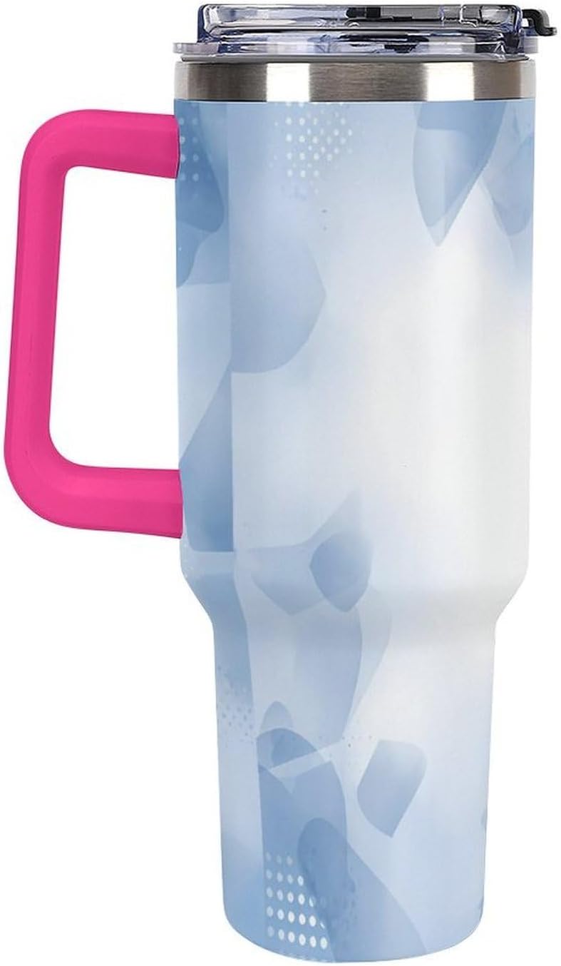 Leakproof Tumbler Vacuum Sealed Car Holder Friendly For Travel Teal And Peach Tropical Palm Leaf Pattern Water Tumbler white-style-23 - Colors A