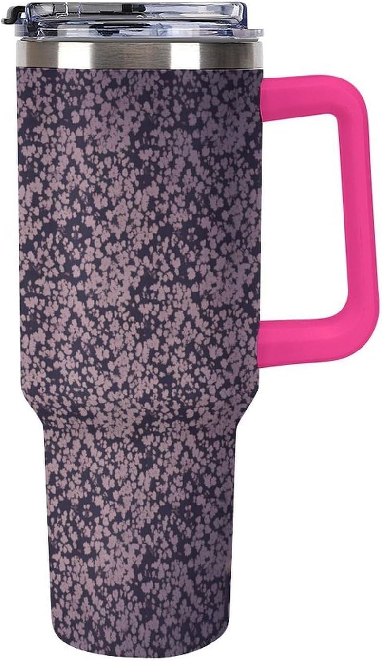 Leakproof Tumbler Vacuum Sealed Car Holder Friendly For Travel Teal And Peach Tropical Palm Leaf Pattern Water Tumbler white-style-23 - Colors A