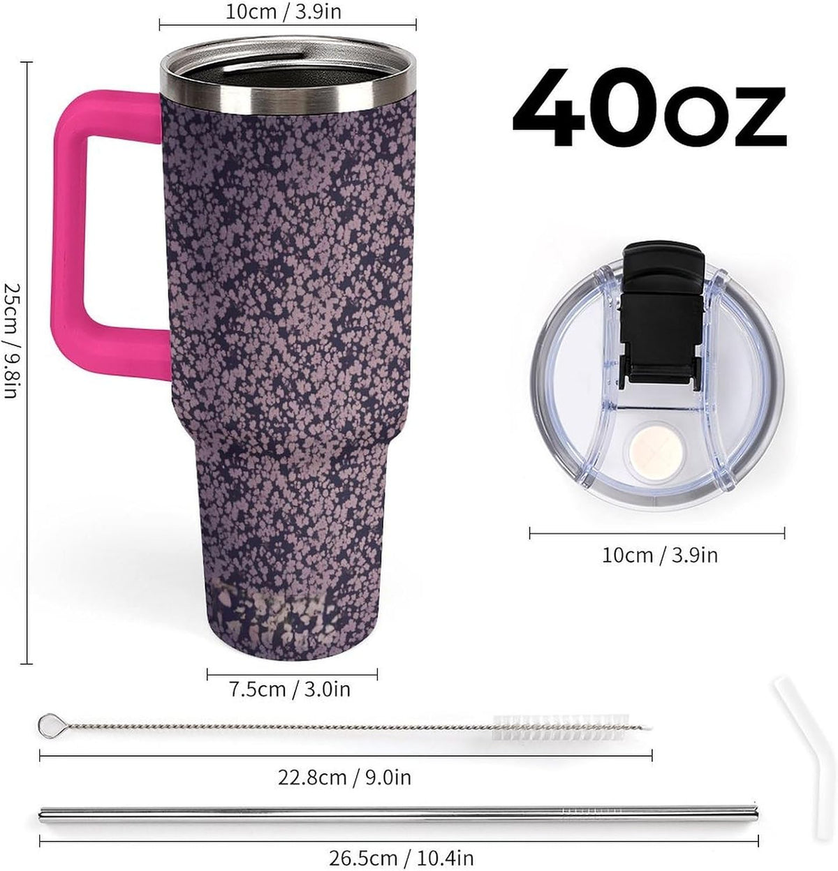 Leakproof Tumbler Vacuum Sealed Car Holder Friendly For Travel Teal And Peach Tropical Palm Leaf Pattern Water Tumbler white-style-23 - Colors A