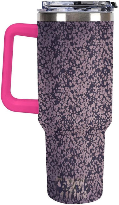 Leakproof Tumbler Vacuum Sealed Car Holder Friendly For Travel Teal And Peach Tropical Palm Leaf Pattern Water Tumbler white-style-23 - Colors A