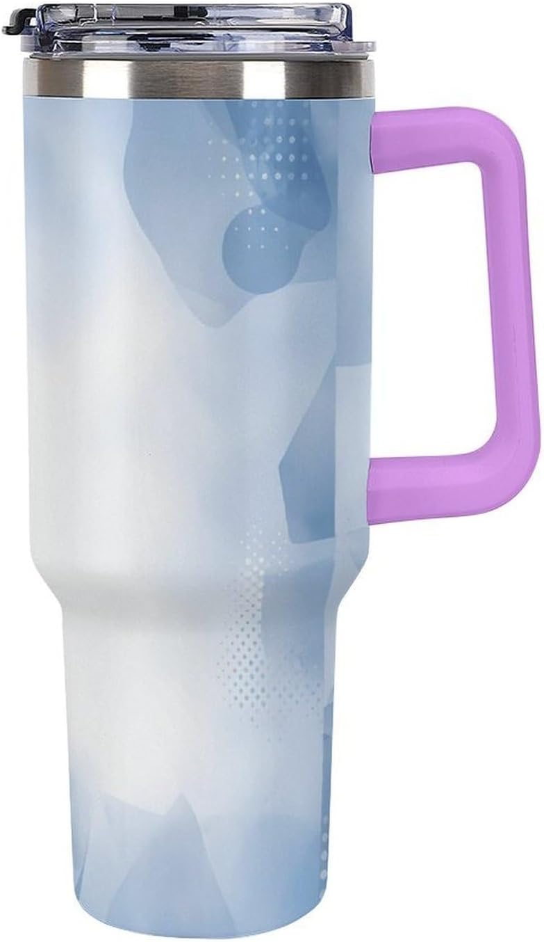 Leakproof Tumbler Vacuum Sealed Car Holder Friendly For Travel Teal And Peach Tropical Palm Leaf Pattern Water Tumbler white-style-23 - Colors A