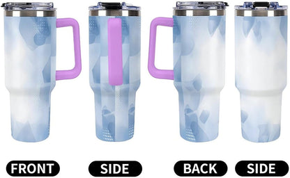 Leakproof Tumbler Vacuum Sealed Car Holder Friendly For Travel Teal And Peach Tropical Palm Leaf Pattern Water Tumbler white-style-23 - Colors A