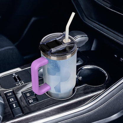 Leakproof Tumbler Vacuum Sealed Car Holder Friendly For Travel Teal And Peach Tropical Palm Leaf Pattern Water Tumbler white-style-23 - Colors A
