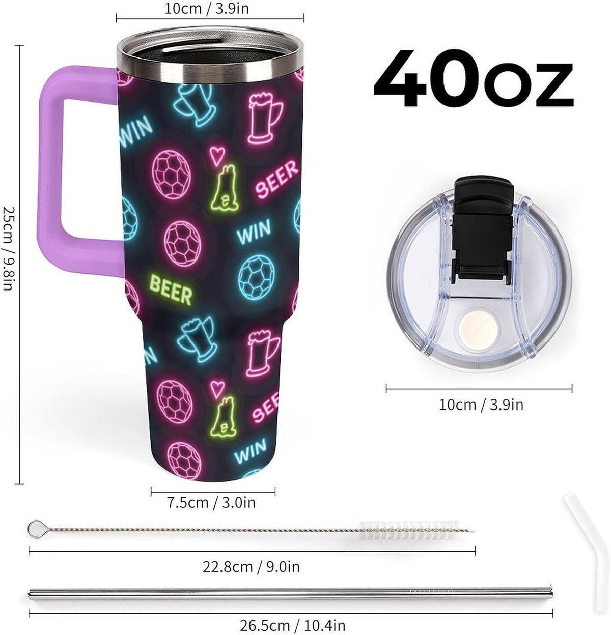 Leakproof Tumbler Vacuum Sealed Car Holder Friendly For Travel Teal And Peach Tropical Palm Leaf Pattern Water Tumbler white-style-23 - Colors A