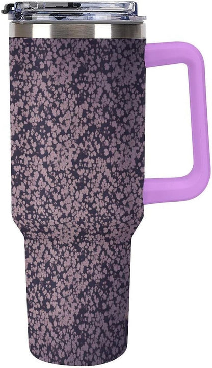 Leakproof Tumbler Vacuum Sealed Car Holder Friendly For Travel Teal And Peach Tropical Palm Leaf Pattern Water Tumbler white-style-23 - Colors A
