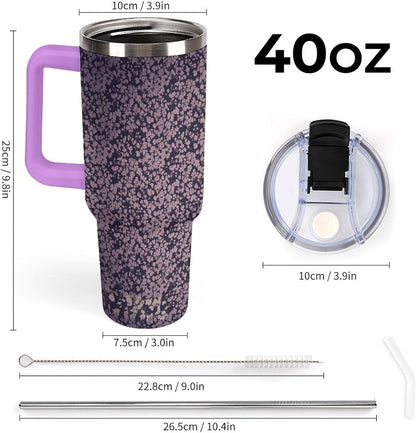Leakproof Tumbler Vacuum Sealed Car Holder Friendly For Travel Teal And Peach Tropical Palm Leaf Pattern Water Tumbler white-style-23 - Colors A