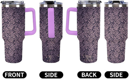 Leakproof Tumbler Vacuum Sealed Car Holder Friendly For Travel Teal And Peach Tropical Palm Leaf Pattern Water Tumbler white-style-23 - Colors A