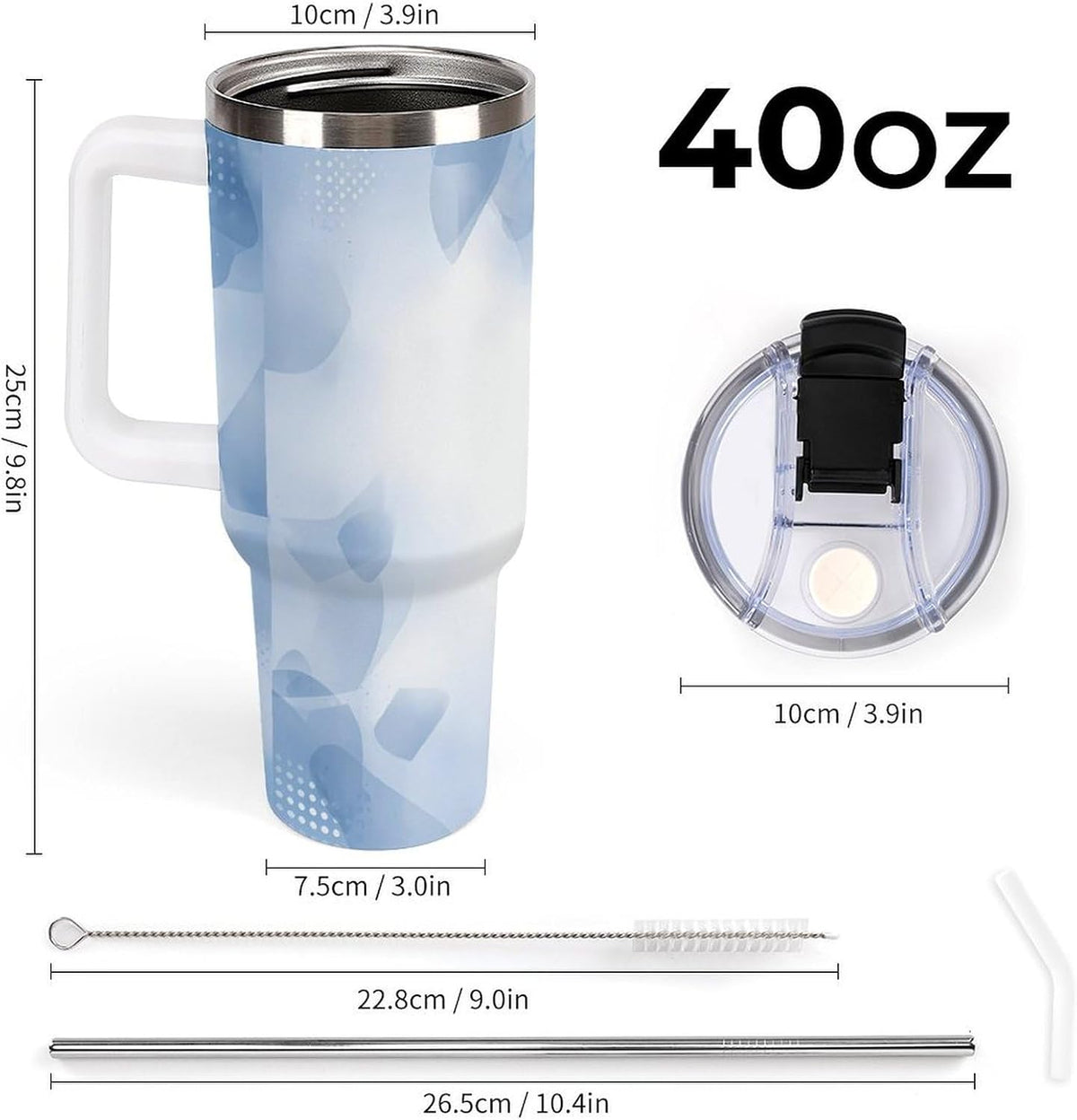 Leakproof Tumbler Vacuum Sealed Car Holder Friendly For Travel Teal And Peach Tropical Palm Leaf Pattern Water Tumbler white-style-23 - Colors A