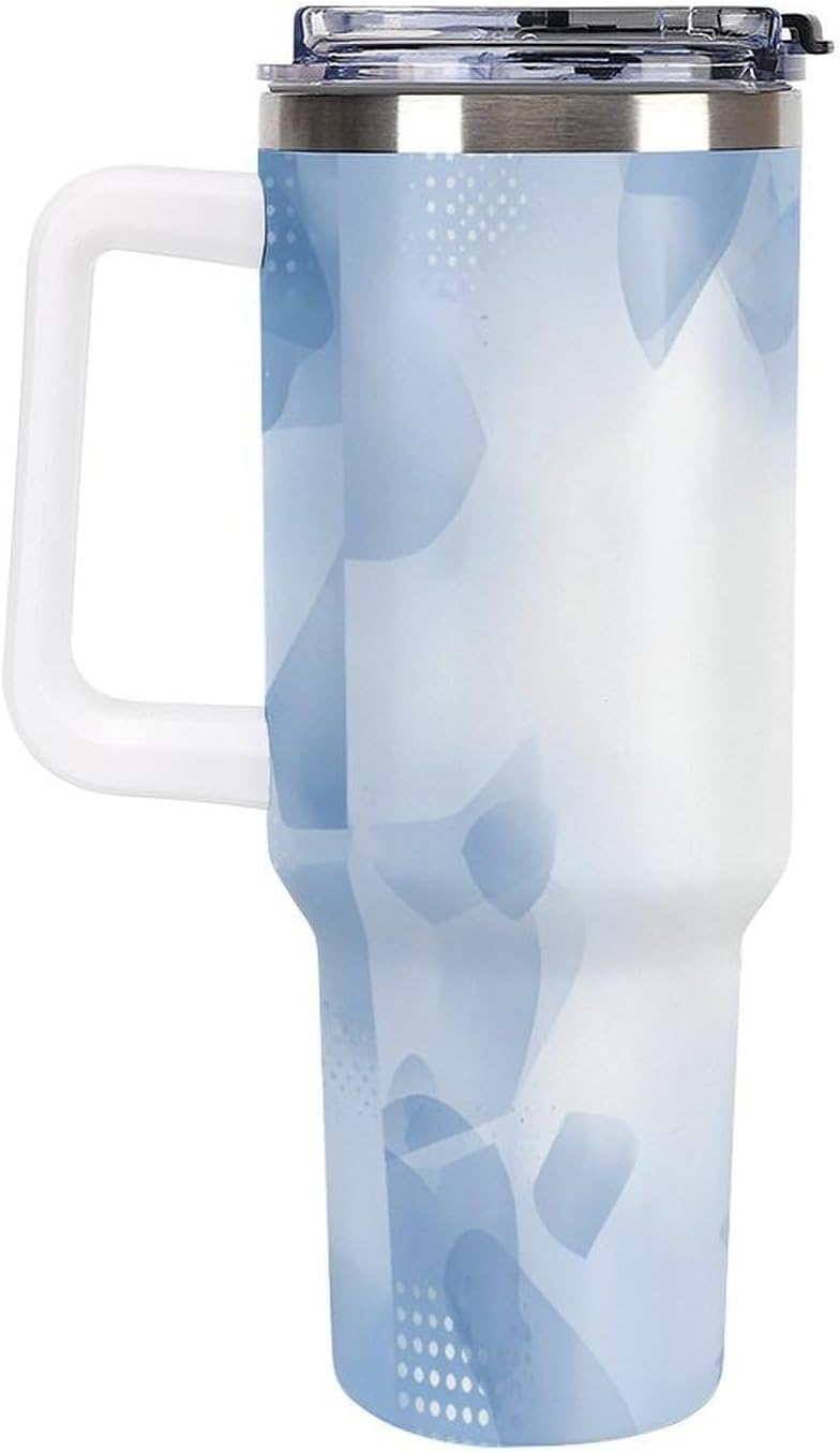 Leakproof Tumbler Vacuum Sealed Car Holder Friendly For Travel Teal And Peach Tropical Palm Leaf Pattern Water Tumbler white-style-23 - Colors A