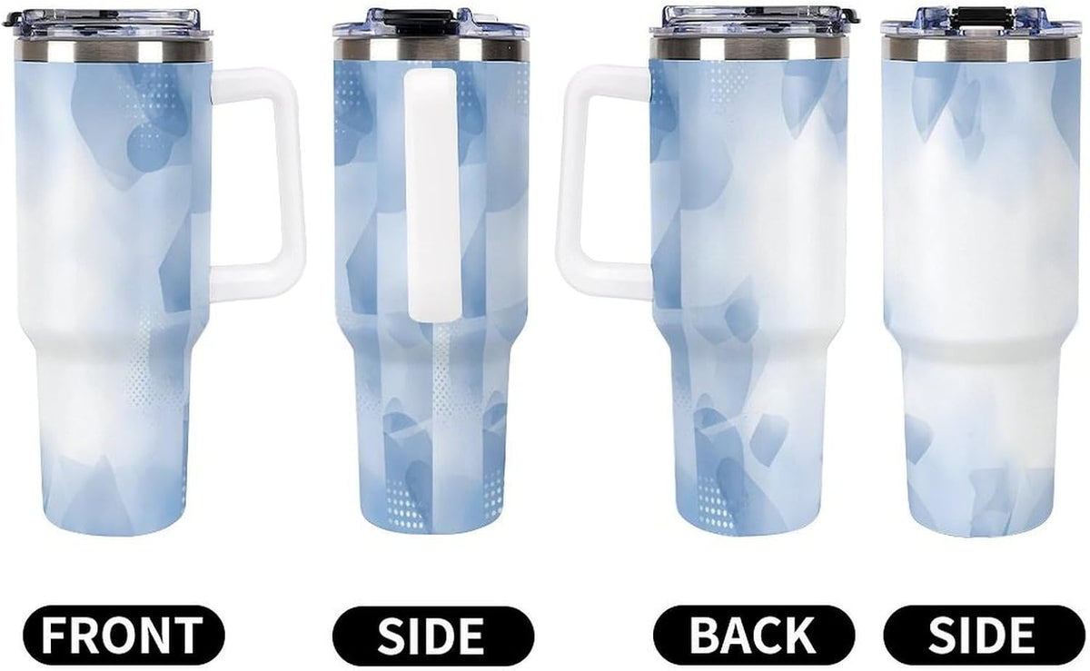 Leakproof Tumbler Vacuum Sealed Car Holder Friendly For Travel Teal And Peach Tropical Palm Leaf Pattern Water Tumbler white-style-23 - Colors A