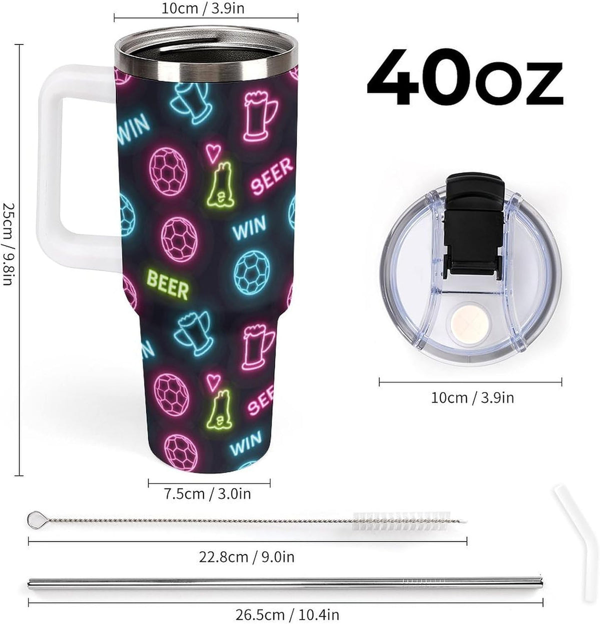 Leakproof Tumbler Vacuum Sealed Car Holder Friendly For Travel Teal And Peach Tropical Palm Leaf Pattern Water Tumbler white-style-23 - Colors A