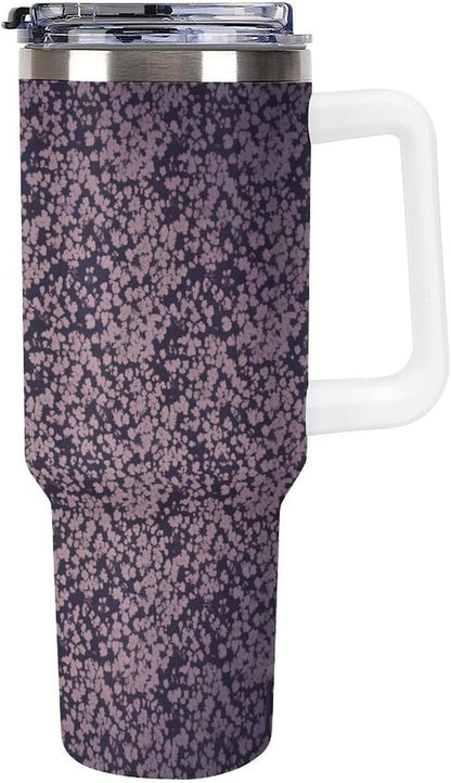 Leakproof Tumbler Vacuum Sealed Car Holder Friendly For Travel Teal And Peach Tropical Palm Leaf Pattern Water Tumbler white-style-23 - Colors A
