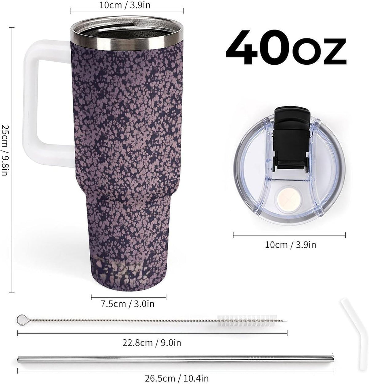 Leakproof Tumbler Vacuum Sealed Car Holder Friendly For Travel Teal And Peach Tropical Palm Leaf Pattern Water Tumbler white-style-23 - Colors A