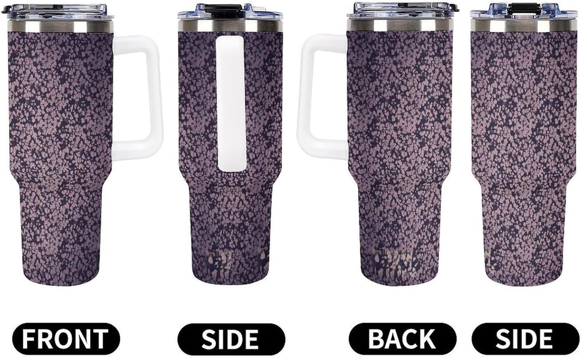 Leakproof Tumbler Vacuum Sealed Car Holder Friendly For Travel Teal And Peach Tropical Palm Leaf Pattern Water Tumbler white-style-23 - Colors A