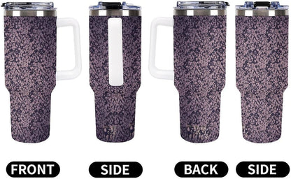 Leakproof Tumbler Vacuum Sealed Car Holder Friendly For Travel Teal And Peach Tropical Palm Leaf Pattern Water Tumbler white-style-23 - Colors A