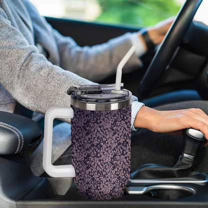 Leakproof Tumbler Vacuum Sealed Car Holder Friendly For Travel Teal And Peach Tropical Palm Leaf Pattern Water Tumbler white-style-23 - Colors A