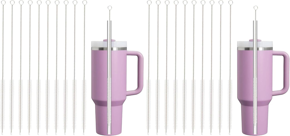 Straw Cleaner Brush for Stanley, 10Pcs Reusable Extra Long Straws Cleaning Brush for 14oz 20oz 30oz 40oz Stanley Mug, Cleaning Brushs for All Plastic, Glass, Stainless and Silicone Straw