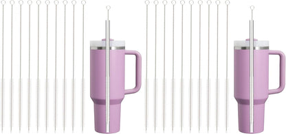Straw Cleaner Brush for Stanley, 10Pcs Reusable Extra Long Straws Cleaning Brush for 14oz 20oz 30oz 40oz Stanley Mug, Cleaning Brushs for All Plastic, Glass, Stainless and Silicone Straw